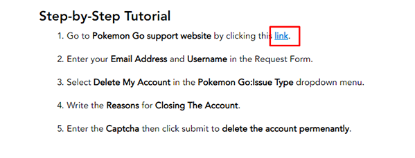 как удалить учетную запись Pokémon Go шаг 1