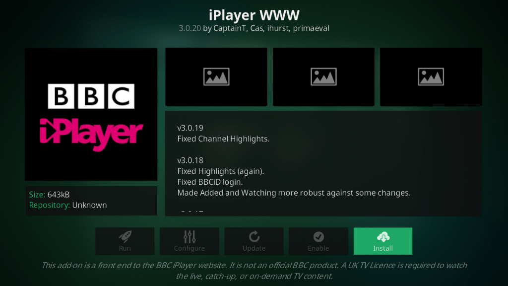 BCC iPlayer TV KodiStep 7
